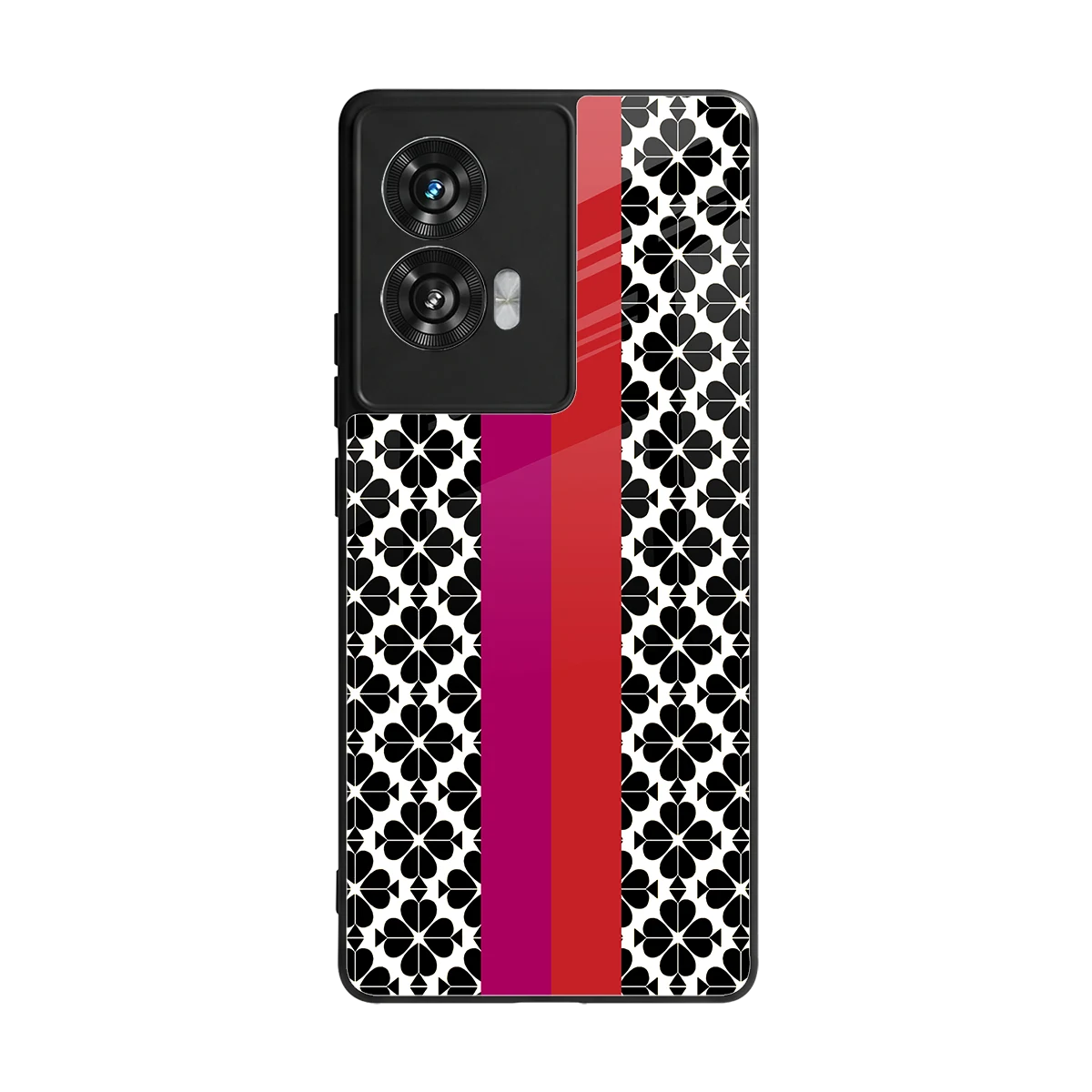 Rosy Noir back phone cover | glass case for motorola edge 50 fusion