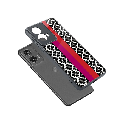 Rosy Noir sleek motorola edge 50 fusion cover with tempered glass back and TPU edges