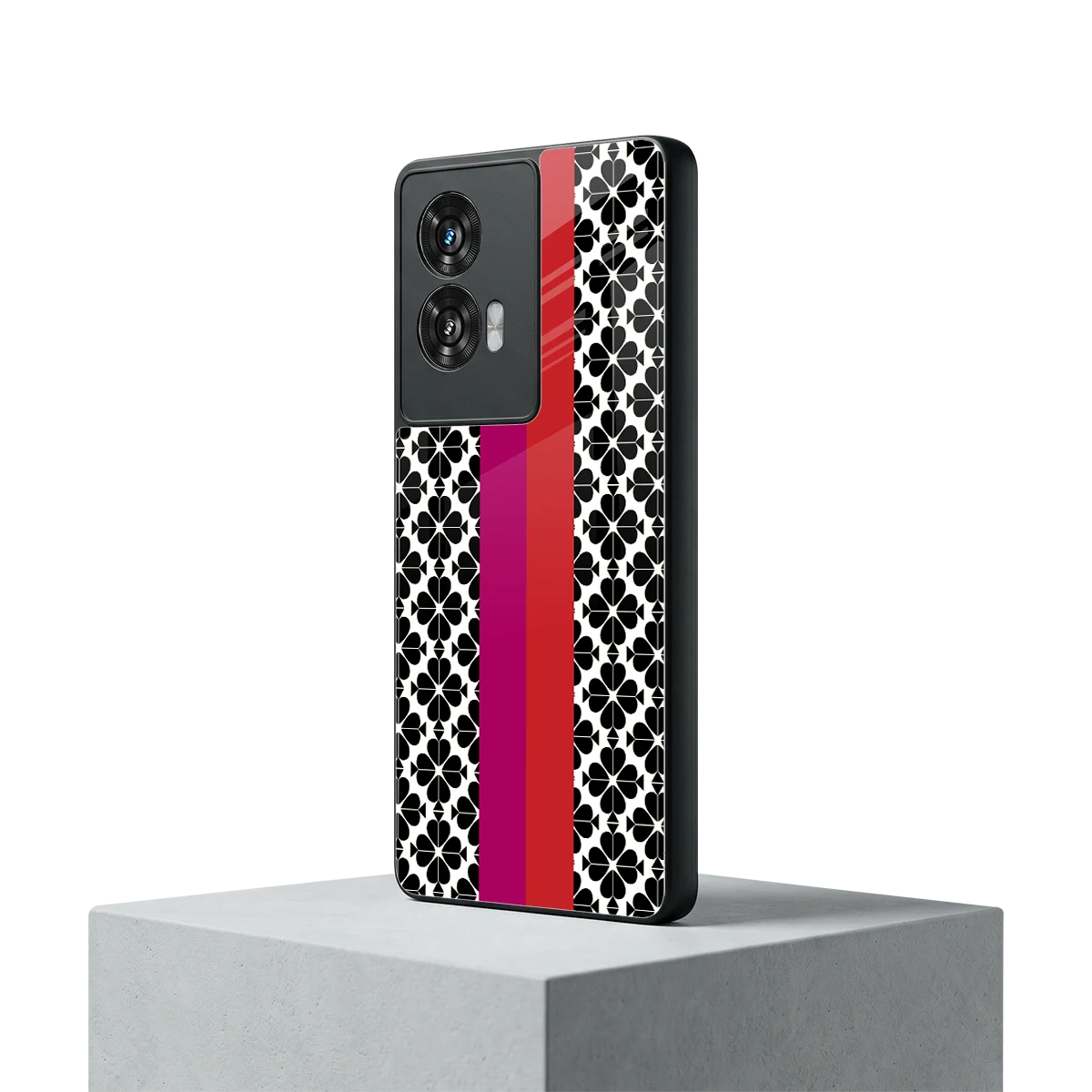 Rosy Noir motorola edge 50 fusion mobile cover | shockproof glass phone case