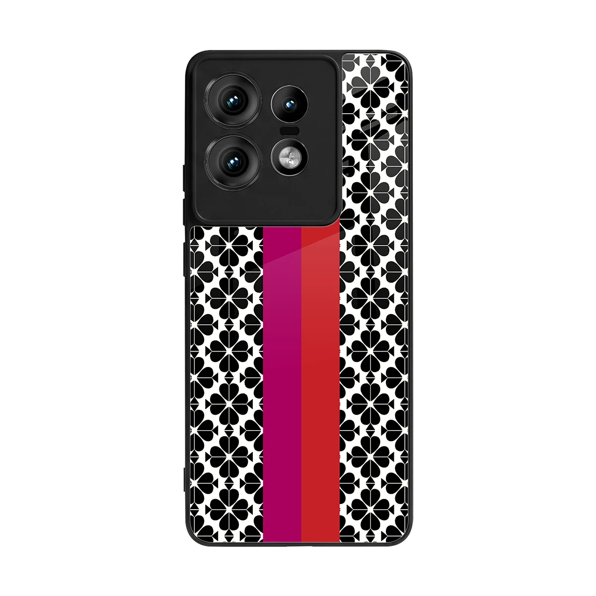 Rosy Noir back phone cover | glass case for motorola edge 50 pro