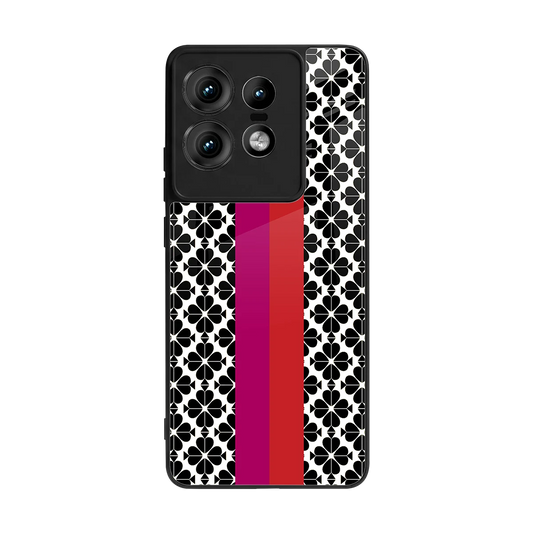 Rosy Noir back phone cover | glass case for motorola edge 50 pro