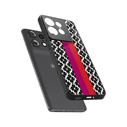 Rosy Noir sleek motorola edge 50 pro cover with tempered glass back and TPU edges