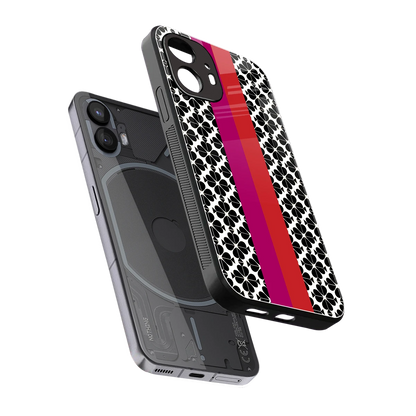 Rosy Noir sleek nothing phone 2 cover with tempered glass back and TPU edges