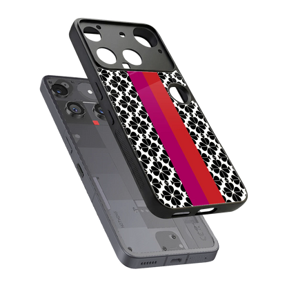 Rosy Noir sleek nothing phone 3 cover with tempered glass back and TPU edges