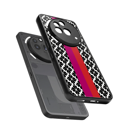 Rosy Noir sleek nothing phone 3a pro cover with tempered glass back and TPU edges
