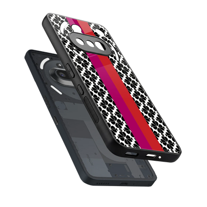 Rosy Noir sleek nothing phone 3a cover with tempered glass back and TPU edges