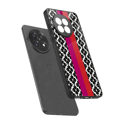 Rosy Noir sleek oneplus 13r cover with tempered glass back and TPU edges