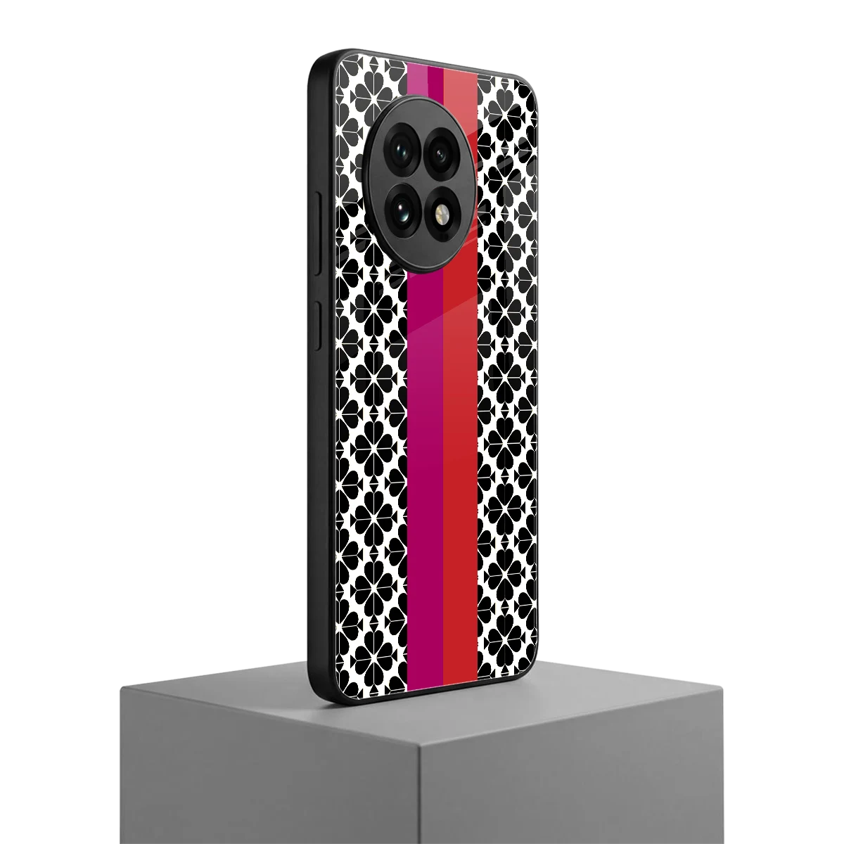 Rosy Noir oneplus 13r mobile cover | shockproof glass phone case