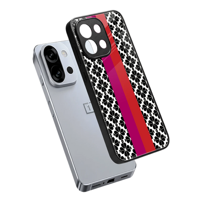 Rosy Noir sleek oneplus 13s cover with tempered glass back and TPU edges