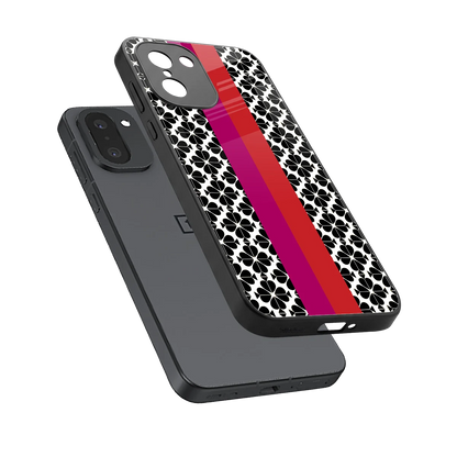 Rosy Noir sleek oneplus 15r cover with tempered glass back and TPU edges