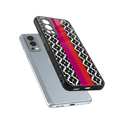 Rosy Noir sleek oneplus nord 2 cover with tempered glass back and TPU edges