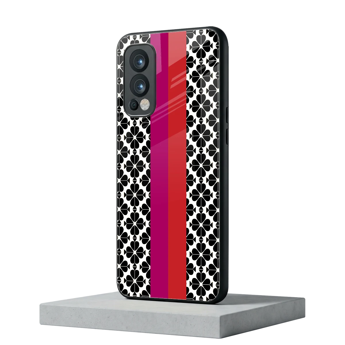 Rosy Noir oneplus nord 2 mobile cover | shockproof glass phone case