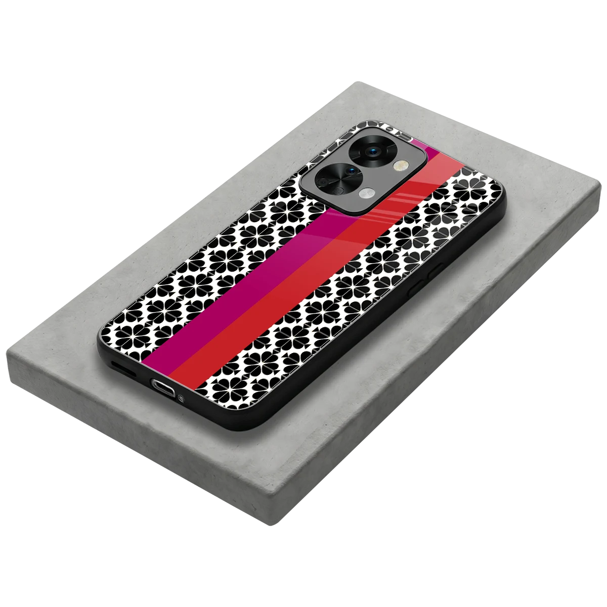 Rosy Noir stylish phone case for oneplus nord 2t | glossy glass and slim fit