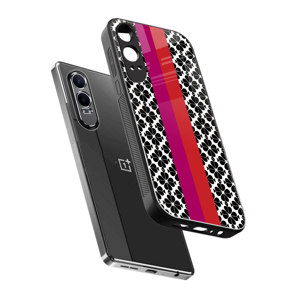 Rosy Noir sleek oneplus nord ce 4 lite cover with tempered glass back and TPU edges