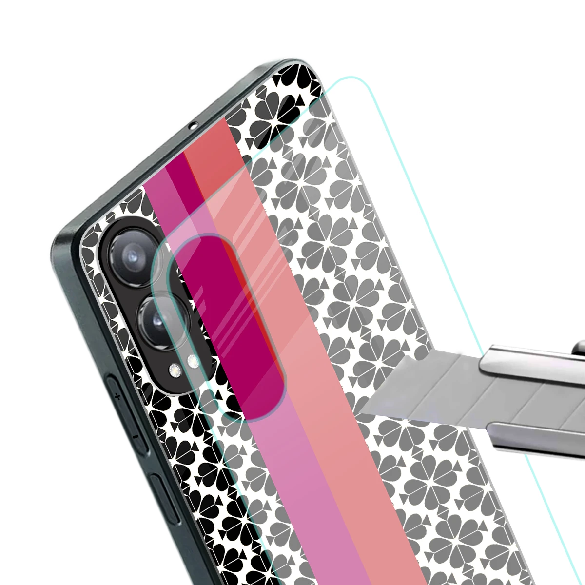 Rosy Noir stylish phone case for oneplus nord ce 4 lite | glossy glass and slim fit