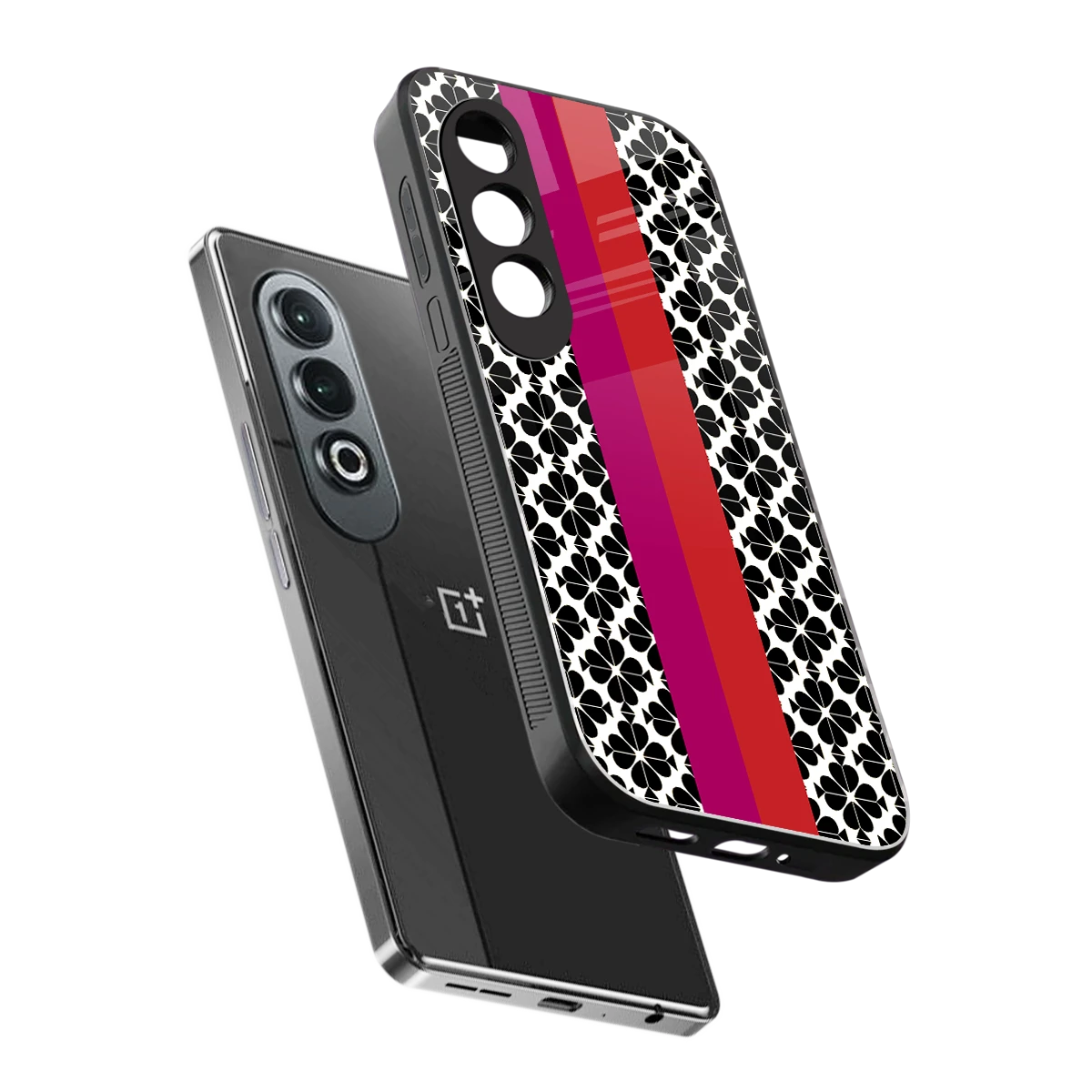 Rosy Noir sleek oneplus nord ce 4 cover with tempered glass back and TPU edges