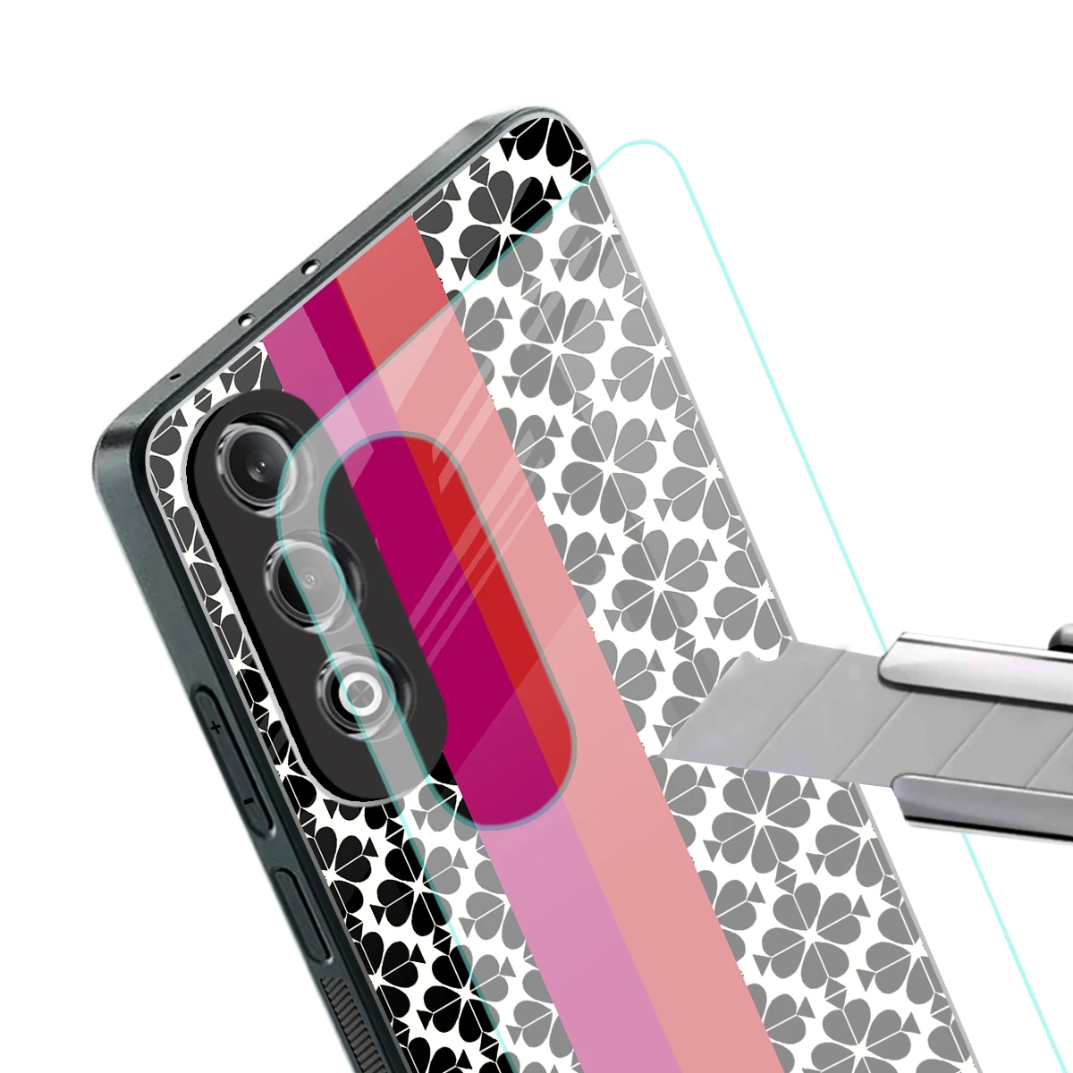 Rosy Noir stylish phone case for oneplus nord ce 4 | glossy glass and slim fit