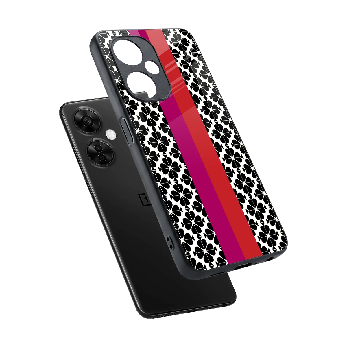 Rosy Noir sleek oneplus nord ce 3 lite cover with tempered glass back and TPU edges