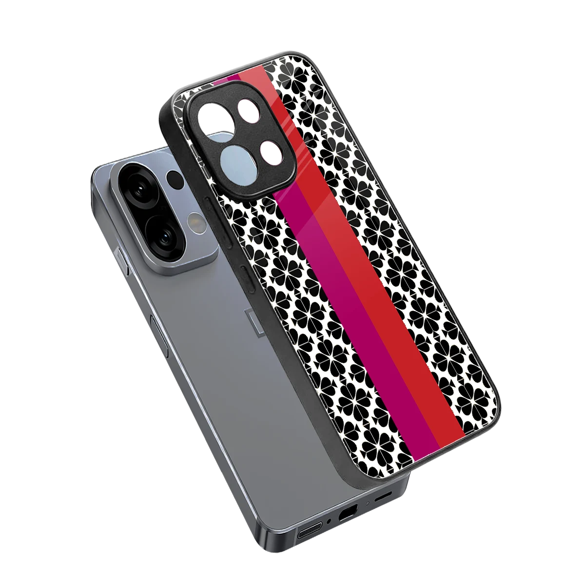 Rosy Noir sleek oppo k13 5g cover with tempered glass back and TPU edges