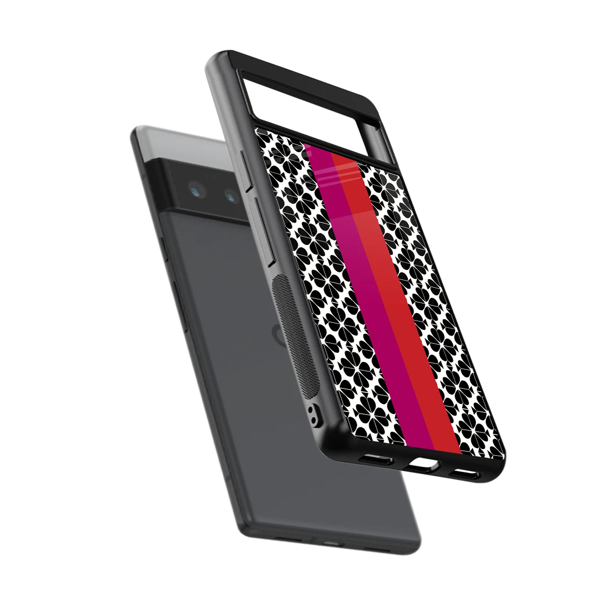 Rosy Noir sleek google pixel 6 pro cover with tempered glass back and TPU edges