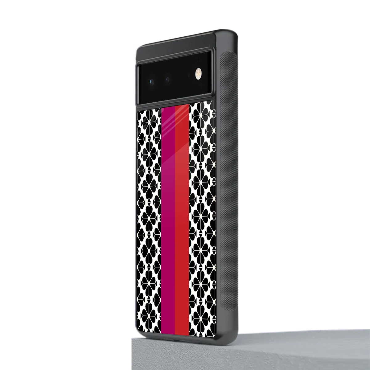 Rosy Noir stylish phone case for google pixel 6a | glossy glass and slim fit