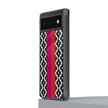 Rosy Noir stylish phone case for google pixel 6a | glossy glass and slim fit