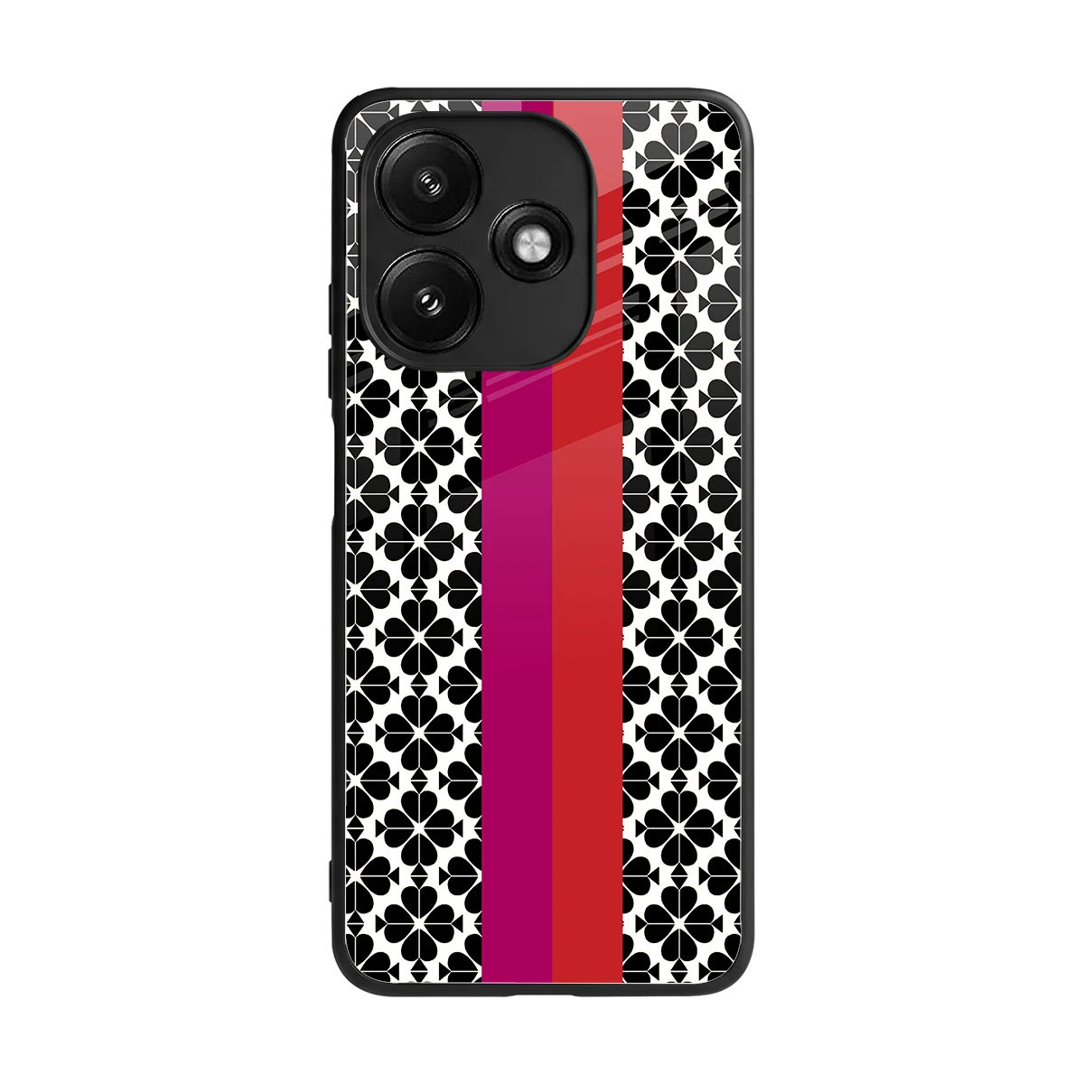 Rosy Noir back phone cover | glass case for redmi 12 5g