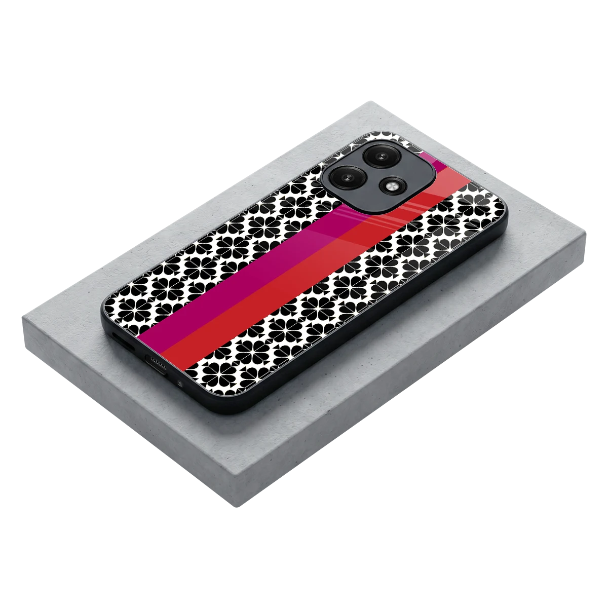 Rosy Noir stylish phone case for redmi 12 5g | glossy glass and slim fit