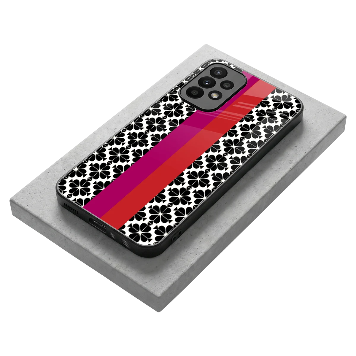 Rosy Noir stylish phone case for samsung galaxy a23 | glossy glass and slim fit