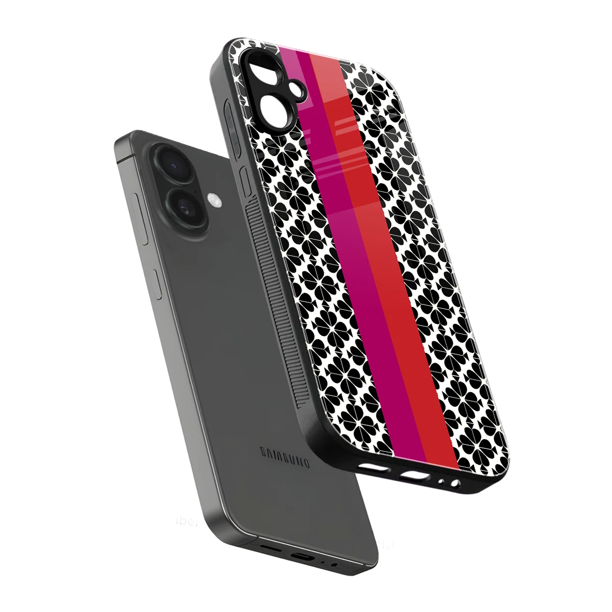 Rosy Noir sleek samsung galaxy a06 5g cover with tempered glass back and TPU edges