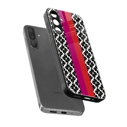 Rosy Noir sleek samsung galaxy m16 5g cover with tempered glass back and TPU edges