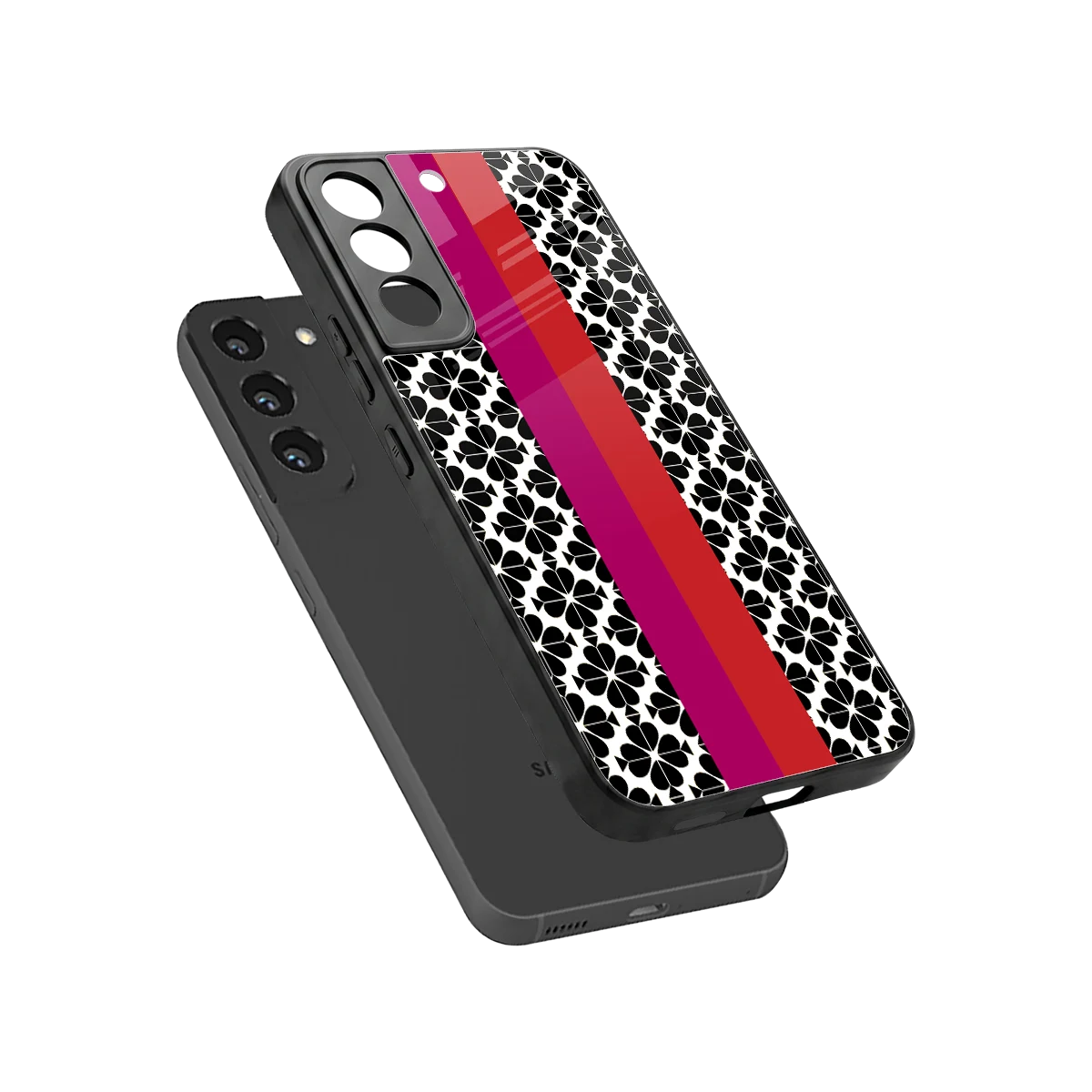 Rosy Noir sleek samsung galaxy s22 cover with tempered glass back and TPU edges