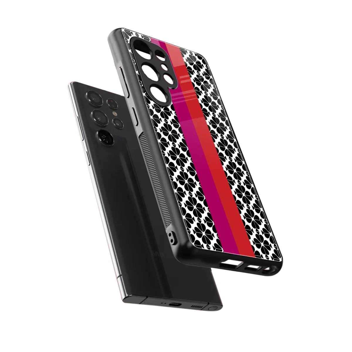 Rosy Noir sleek samsung galaxy s25 ultra cover with tempered glass back and TPU edges