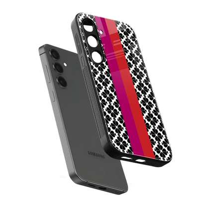 Rosy Noir sleek samsung galaxy s24 cover with tempered glass back and TPU edges