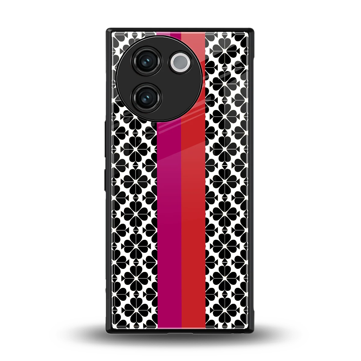 Rosy Noir back phone cover | glass case for vivo v30e