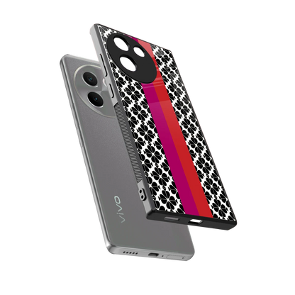 Rosy Noir sleek vivo v30e cover with tempered glass back and TPU edges