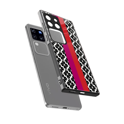 Rosy Noir sleekvivo v30 pro cover with tempered glass back and TPU edges