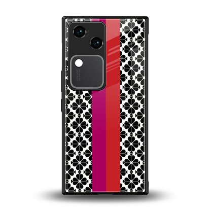 Rosy Noir back phone cover | glass case for vivo v30