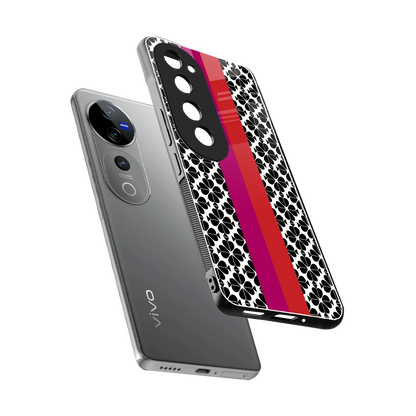 Rosy Noir sleek vivo v40 pro cover with tempered glass back and TPU edges