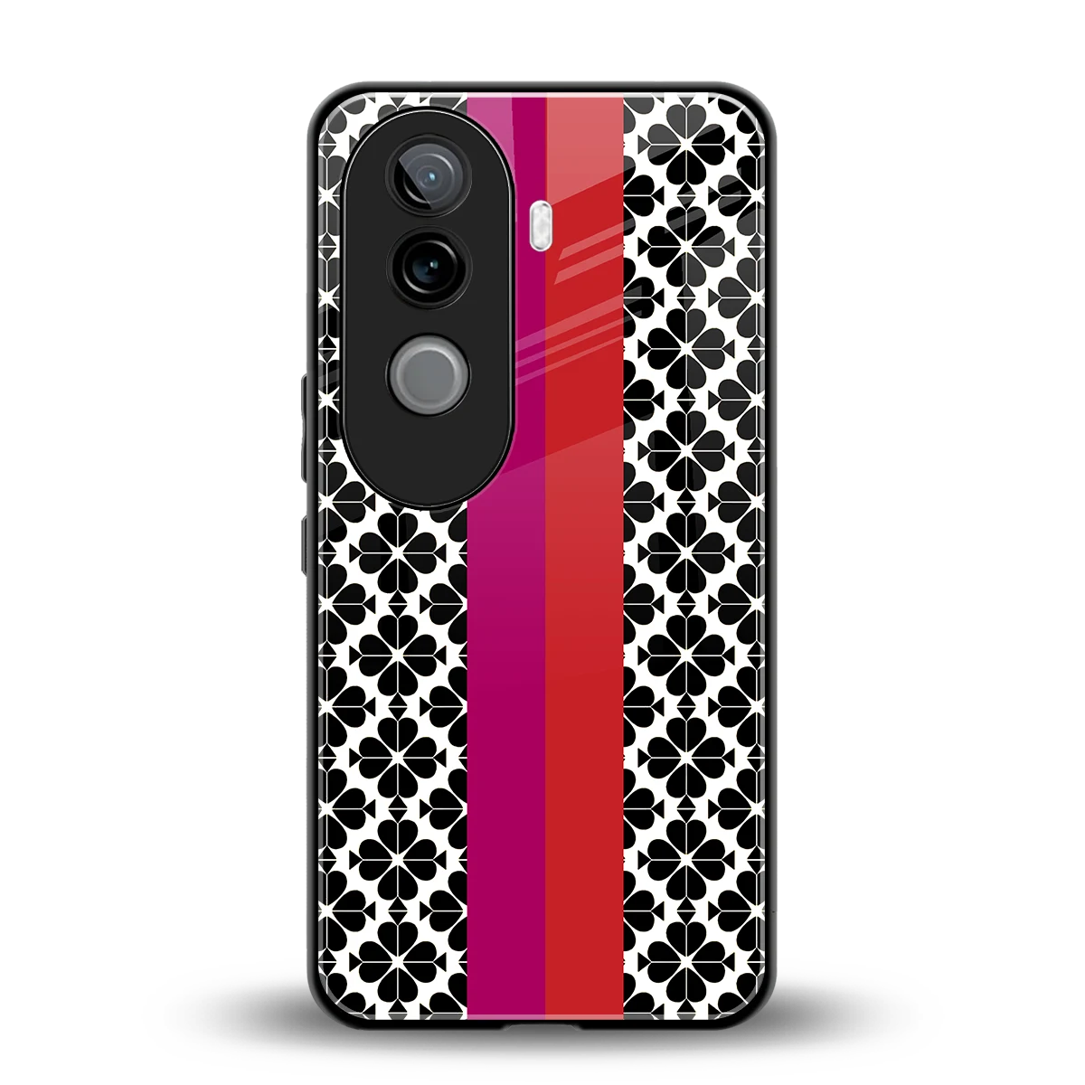 Rosy Noir back phone cover | glass case for vivo v40e