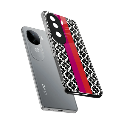 Rosy Noir sleek vivo v40e cover with tempered glass back and TPU edges