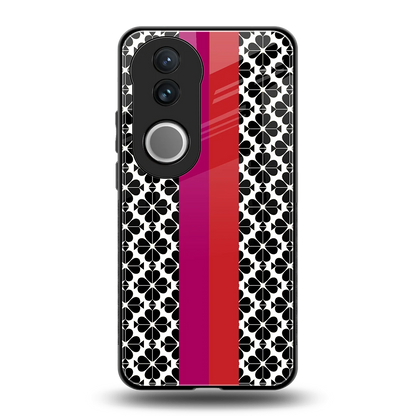 Rosy Noir back phone cover | glass case for vivo v50