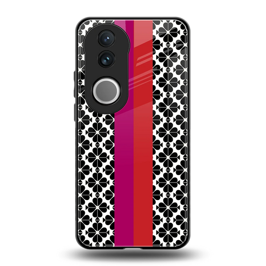 Rosy Noir back phone cover | glass case for vivo v50