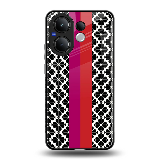 Rosy Noir back phone cover | glass case for vivo v60