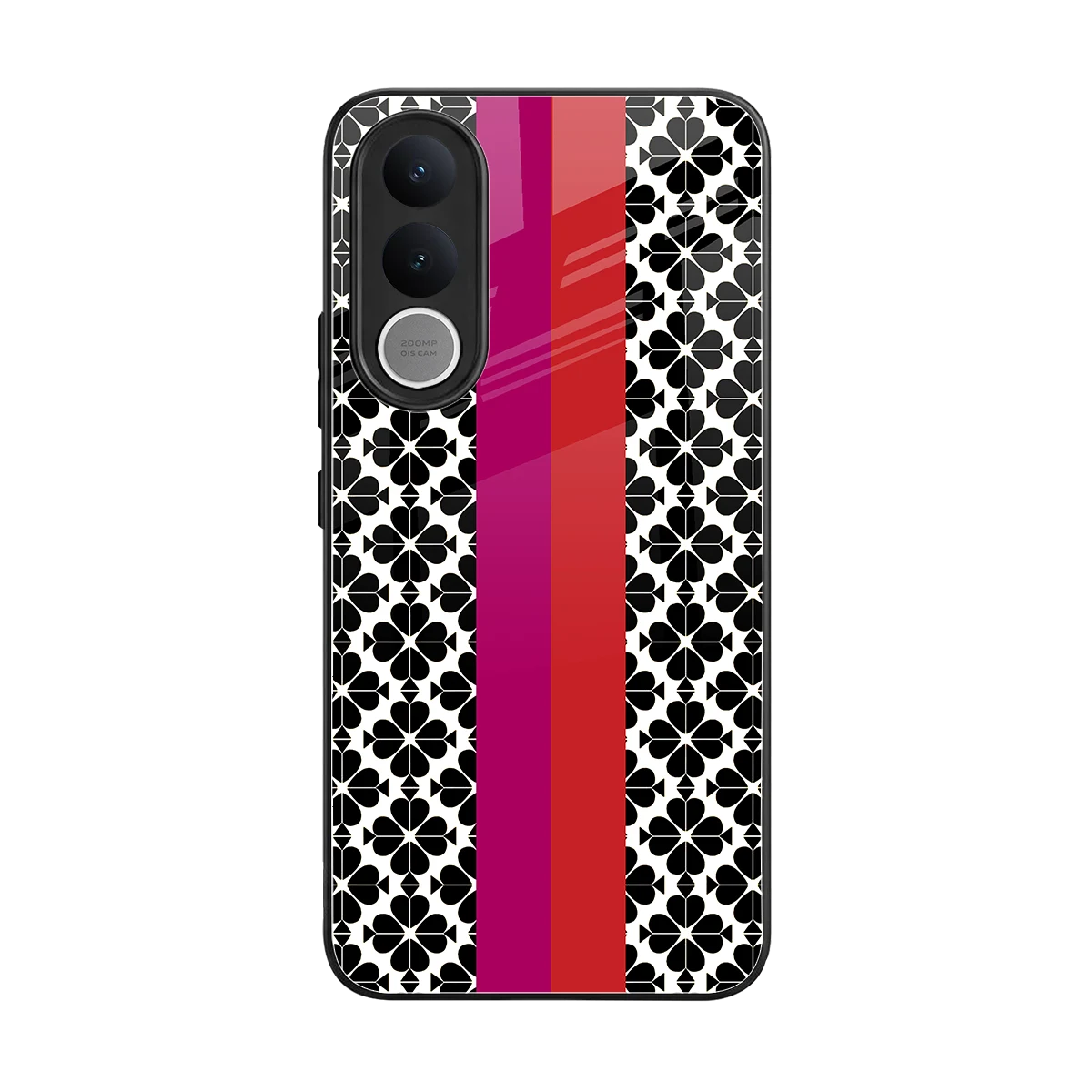 Rosy Noir back phone cover | glass case for vivo v70 fe