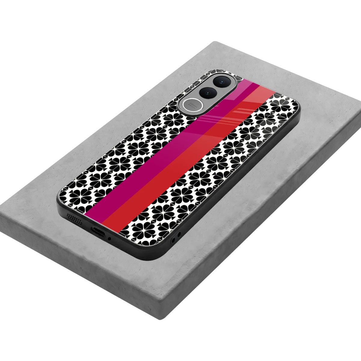Rosy Noir stylish phone case for vivo v70 fe | glossy glass and slim fit