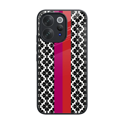 Rosy Noir back phone cover | glass case for vivo v70