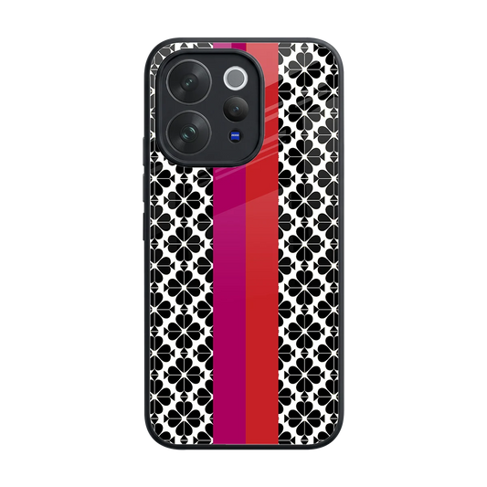 Rosy Noir back phone cover | glass case for vivo v70 elite