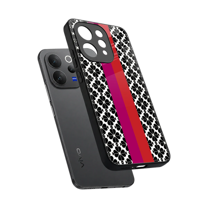 Rosy Noir sleek vivo v70 cover with tempered glass back and TPU edges