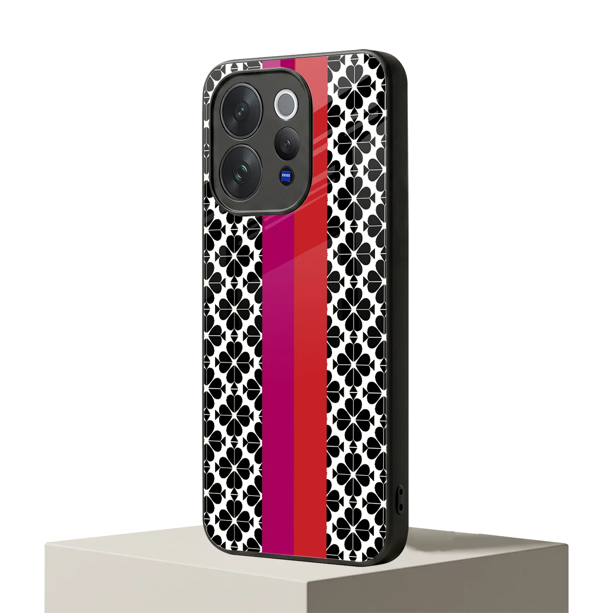 Rosy Noir vivo v70 elite mobile cover | shockproof glass phone case